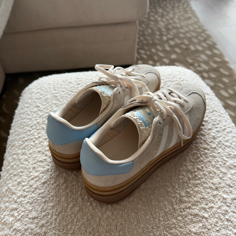 Adidas Gazelle white and blue sneakers